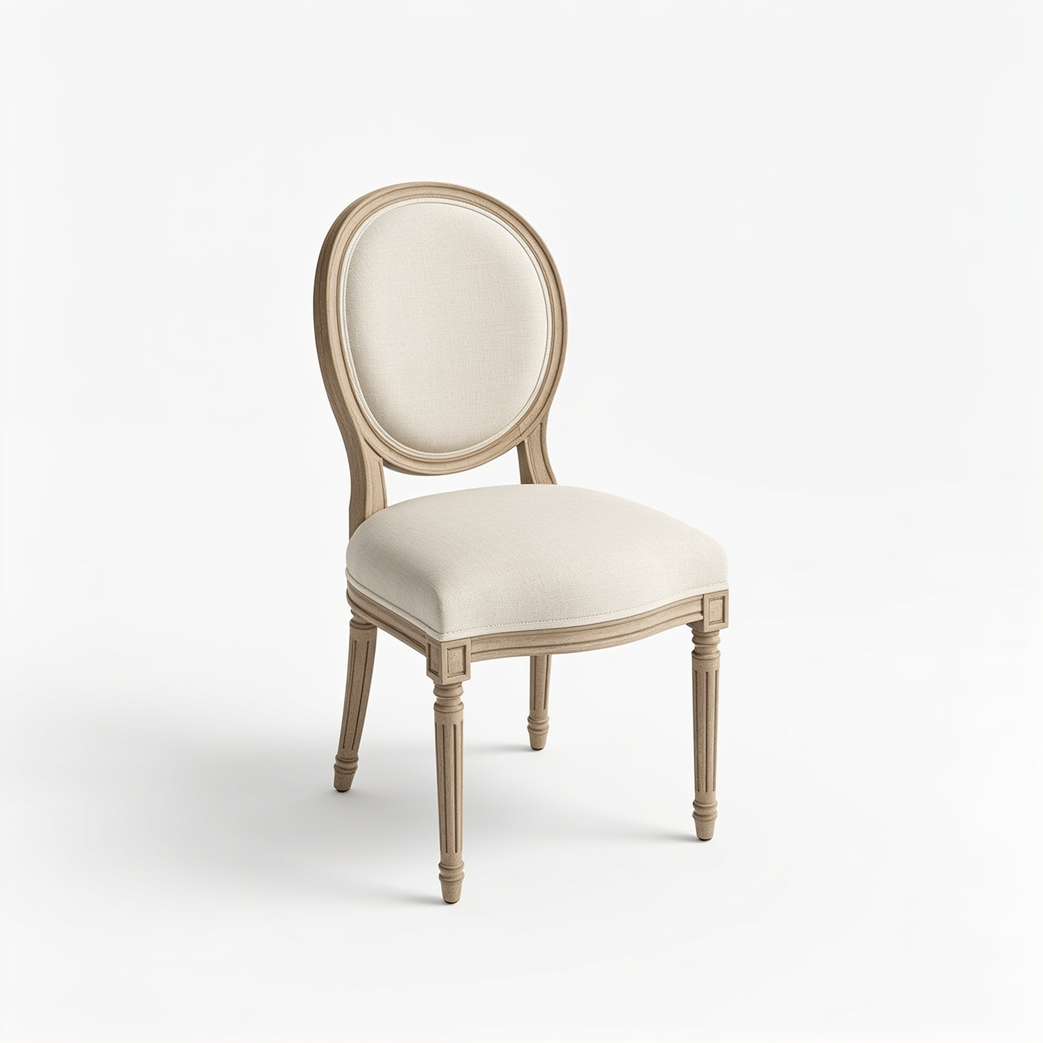 Hunter Braed Portland Dining Chairs - Linen Fabric Upholstered Wooden Chairs, Set of 2, Saddle Brown