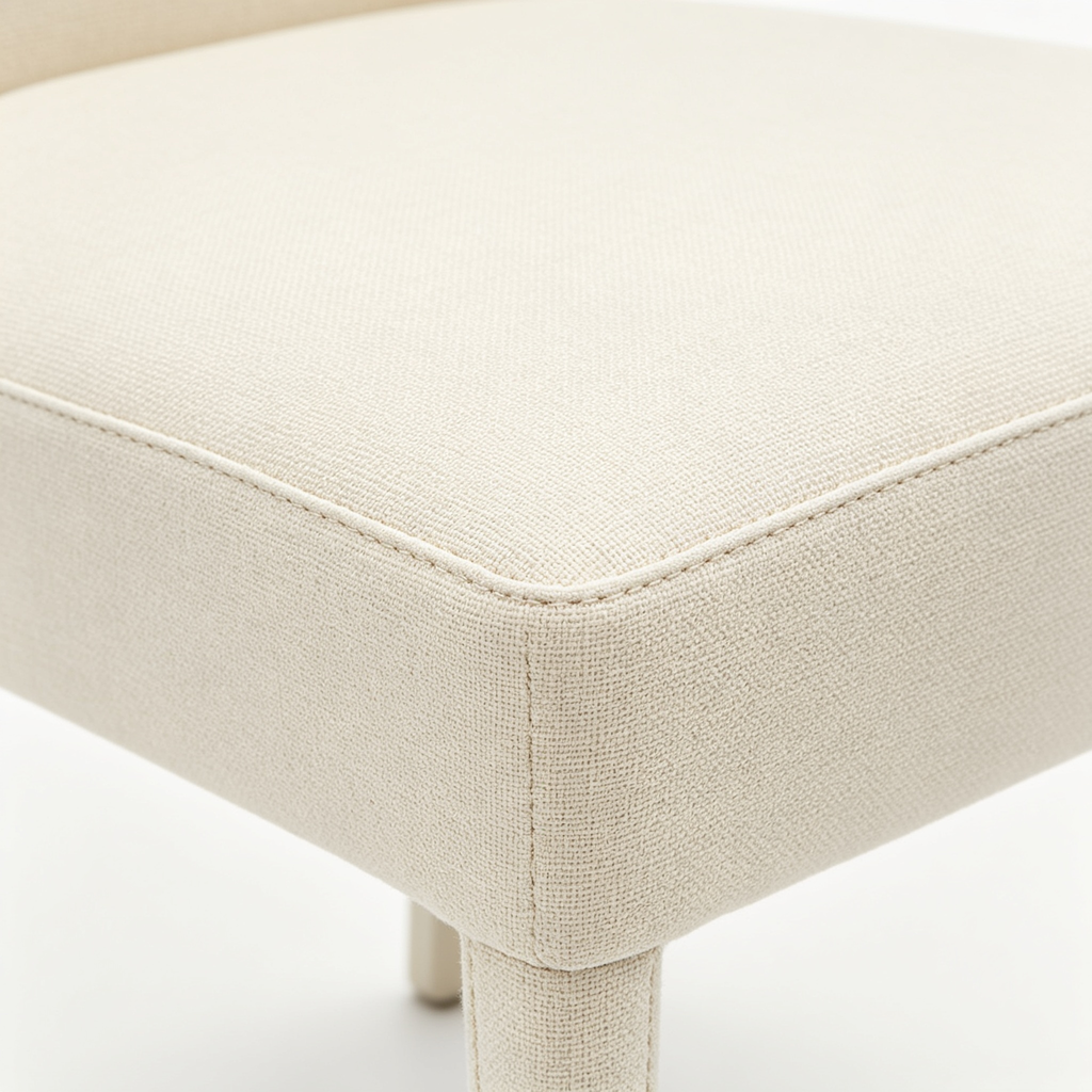 Hunter Braed Upholstered Dining Chair with Low Back, Decorative Cream Boucle Home Furniture (Single Pack