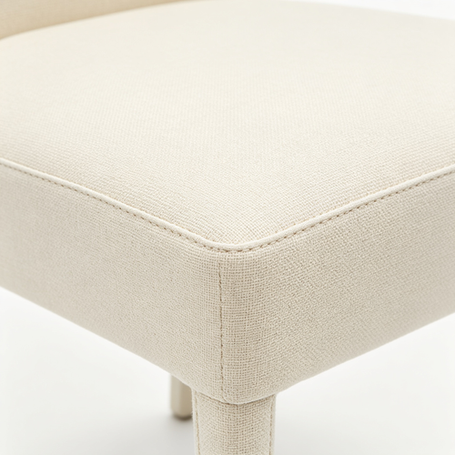 Hunter Braed Upholstered Dining Chair with Low Back, Decorative Cream Boucle Home Furniture (Single Pack
