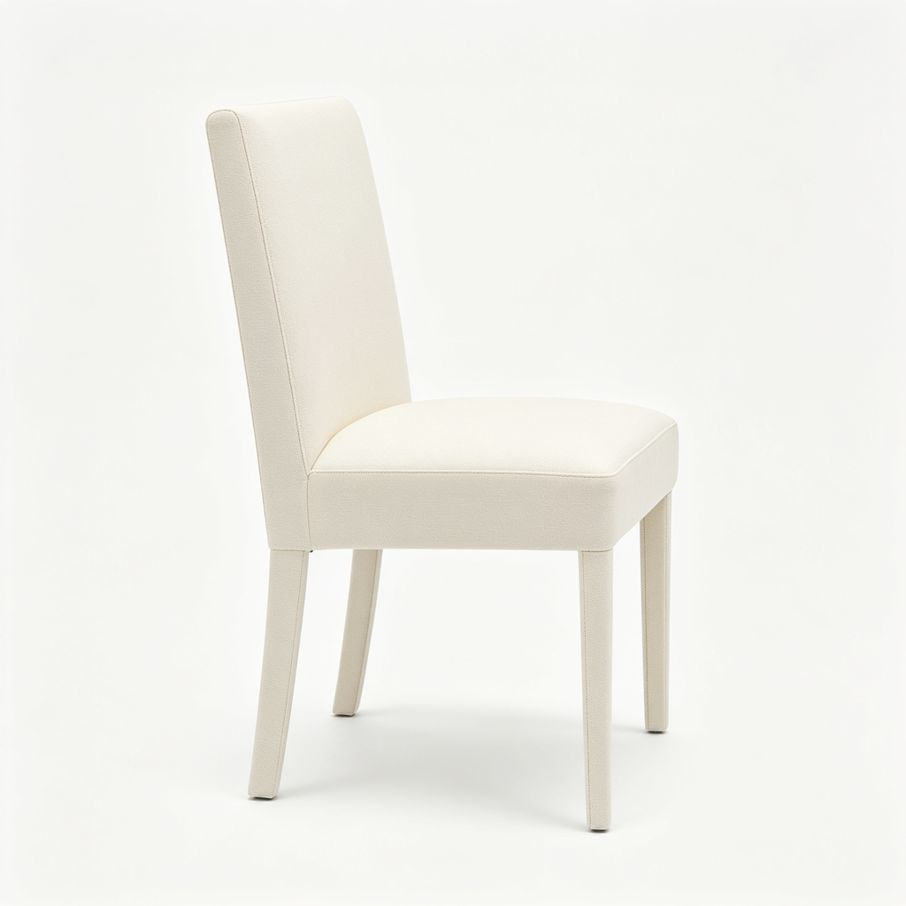Hunter Braed Upholstered Dining Chair with Low Back, Decorative Cream Boucle Home Furniture (Single Pack